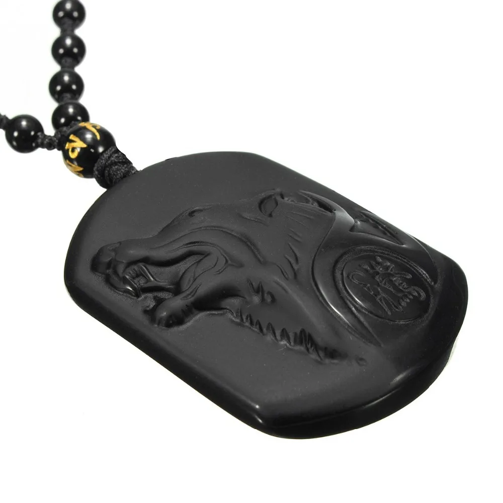 Fostfo Natural Black Obsidian Carving Wolf Head Amulet Pendant Free Necklace Obsidian Blessing Lucky Pendants Fashion Jewelry Fostfo Natural Black Obsidian Carving Wolf Head Amulet Pendant Free Necklace Obsidian Blessing Lucky Pendants Fashion Jewelry