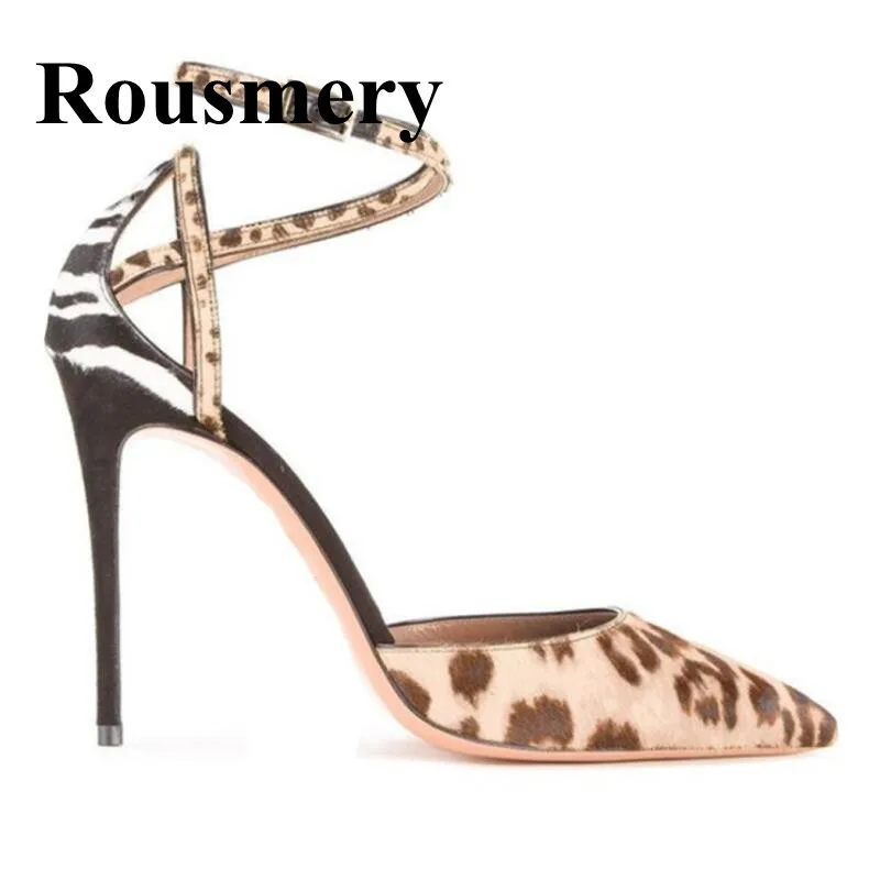 pointed toe cross strap heels