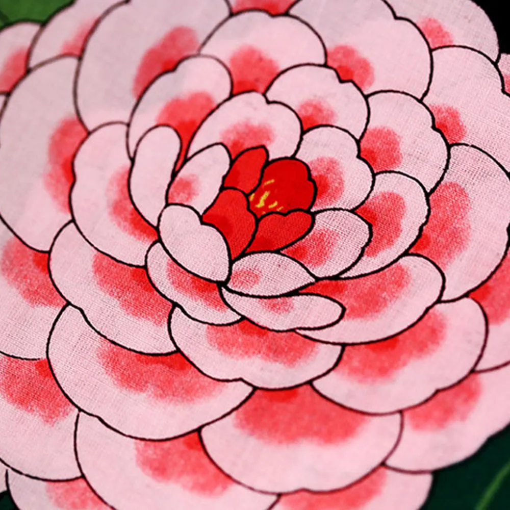  48CM*48CM Luxury Handkerchiefs Peony Flower Pattern Square Hankies Soft Thin Handkerchief Embroider