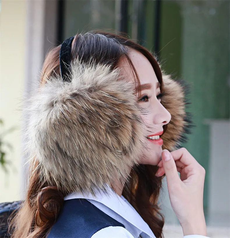 Buy fashion warm fur earmuffs ear cover large real