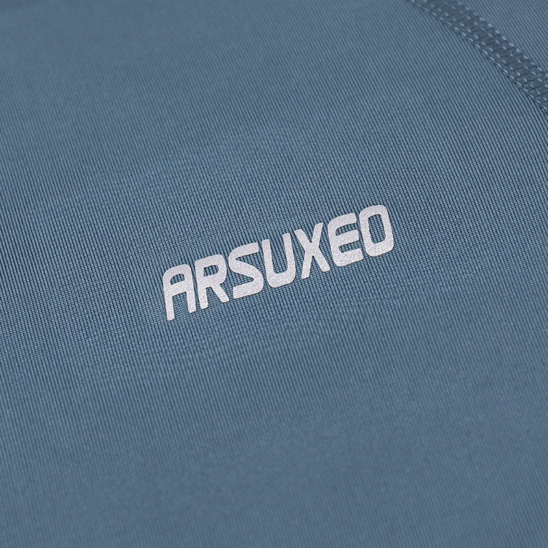 ARSUXEO, Мужская компрессионная рубашка, базовый слой, футболки для бега, короткие рукава, для тренировки, для спортзала, футболка, одежда C52