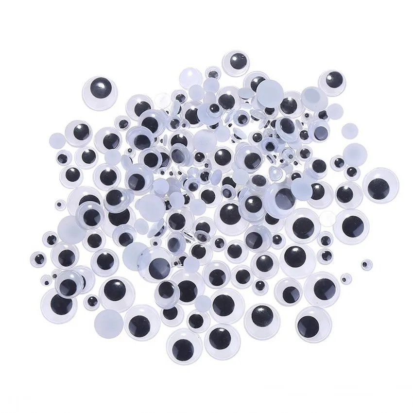 

Not Self-adhesive 200PCS Mixed 5mm /6mm /8mm /10mm /12mm Dolls Eye For Toys Dolls Googly Eyes Used For Doll Accessories