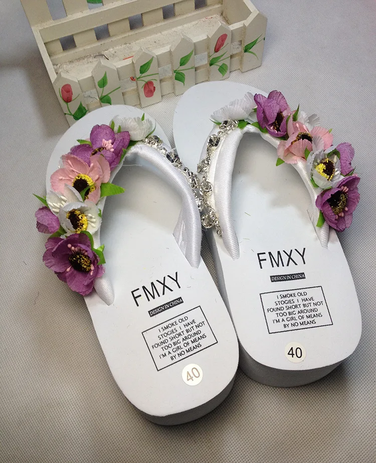 New Diamond Beach Handmade Flip Flops Slippers Beautiful Fashion Cheap Womens Wedges Shoes With High Heel Footwear Online51