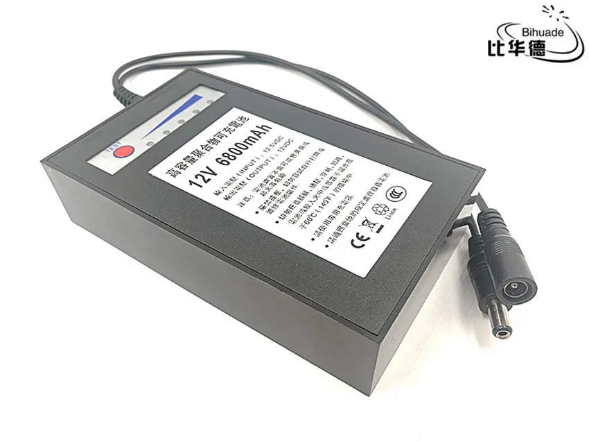12V 6800mah литиевая батарея перезаряжаемая DC Батарея полимерная для монитора мотор