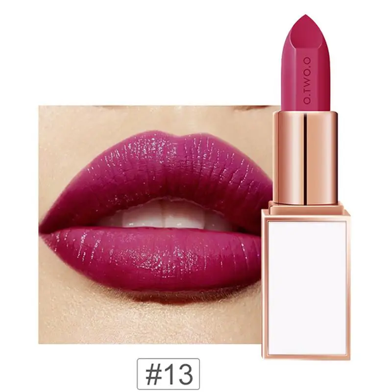 O. TWO. O, брендовая матовая губная помада, стойкий водостойкий блеск для губ, 21 цвет, вишневый бархатный макияж, Увлажняющая губная помада - Цвет: 13