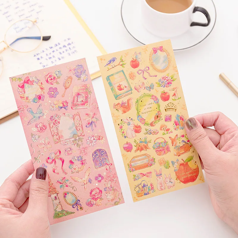 

Kawaii Fairy Paper Stickers Scrapbooking Bullet Journal Stickers Cute Gold Decorative Diary Handmade Sticker Korean Stationery