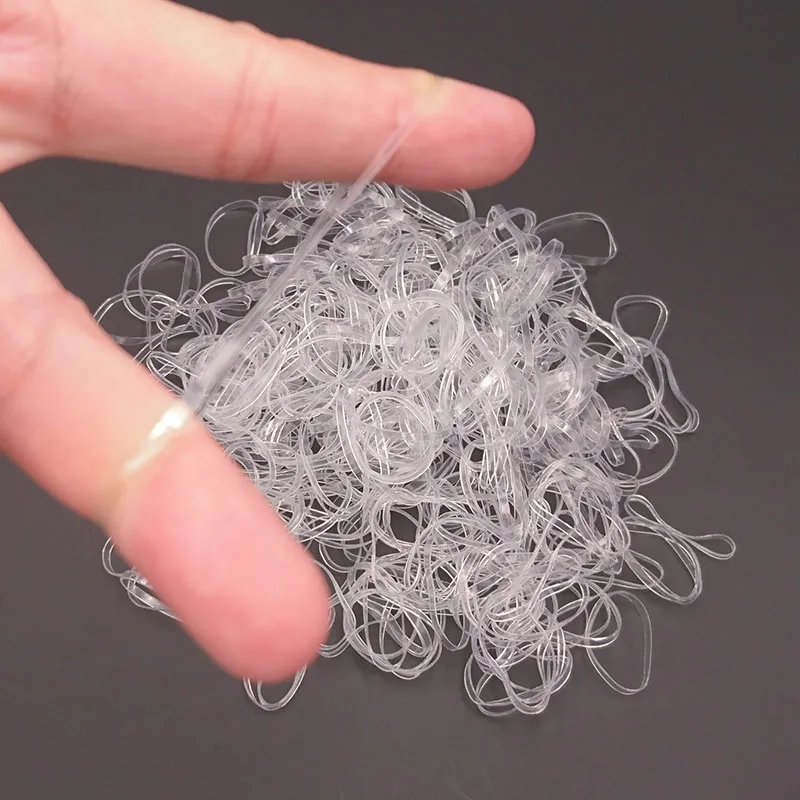 

400pcs/pack Transparent Elastic Rubber Band Hair Band Tie Braids Hair Ring Ropes Bind Tool Hairstyle Holding Band Head Accessory