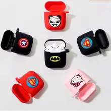Мягкий Bluetooth чехол для наушников с суперменом для AirPods, мультяшный защитный чехол, аксессуары для Apple Airpods, зарядная коробка