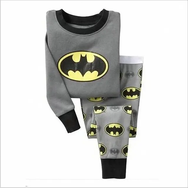 Kids Batman Pyjamas Set 2016 Cotton Pajama Boy girls Cartoon Long