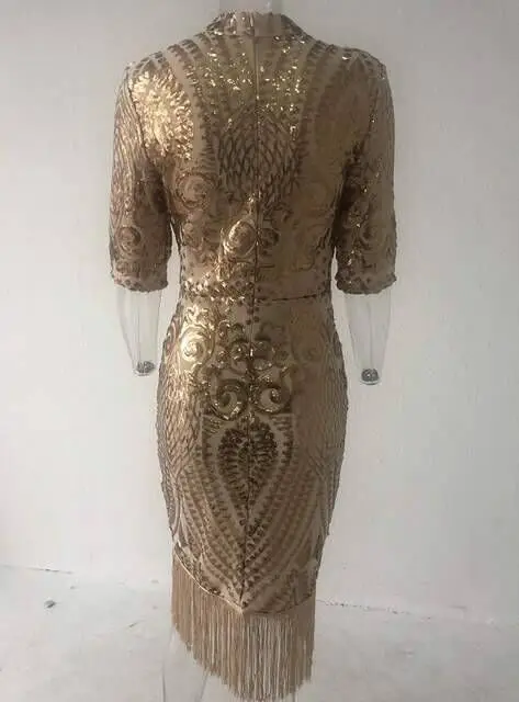 Блестками вечернее платье знаменитостей ночной клуб Лето кисточкой Bodycon стиль Модные женские платья
