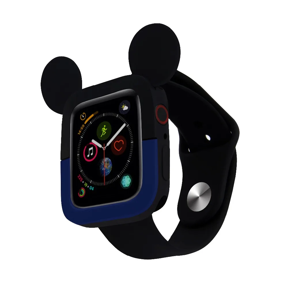 Lovely Mickey Case for Apple Watch case 44/40mm Two-Tone Silicone Protective case Compatible for iWatch series 4 Watch Accessory