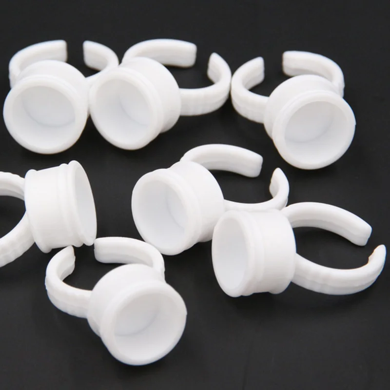 50pcs Disposable Permanent Makeup Ring No Divider Medium Size Tattoo Ink Eyebrow Lip Tattoo Pigments Holder Rings ContainerCup  5