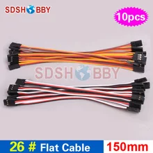 10pcs 26AWG Flat Cable 150mm 100mm Connecting Cable for FC Male male Servo Wire JR Futaba