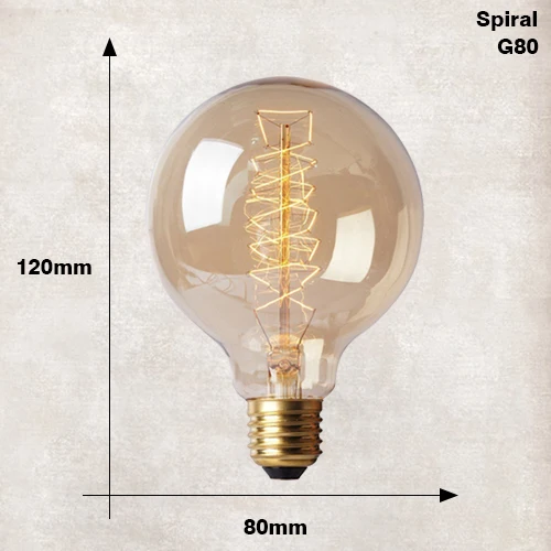 Эдисон лампы e27 220 В 40 Вт st64 t10 g80 g95 в стиле ретро ампулы винтажная лампа Эдисона лампа накаливания Светильник лампы для домашнего декора - Цвет: G80 Spiral