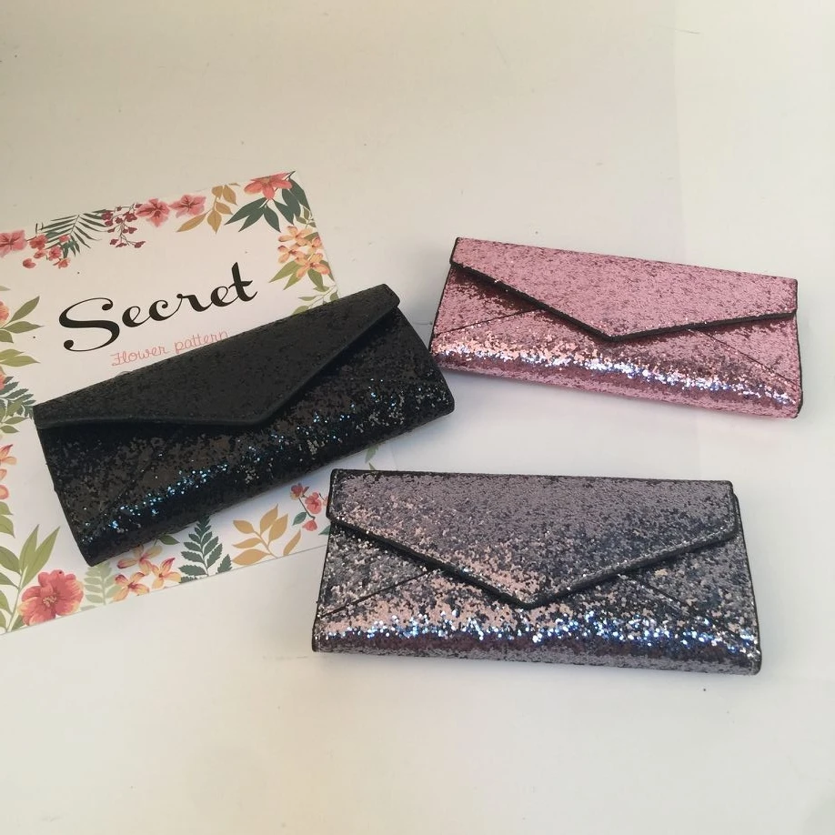 Wholesale Blanks Glitter Wallet 2 Sets of Envelop Purse One Envelop Purse With Snap Closure ...