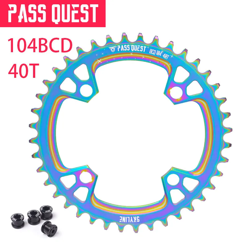 Pass Quest горный велосипед круглая Звездочка зубы 104BCD MTB велосипедный шатун алюминиевая Звездочка титановое покрытие M590 M670 M780