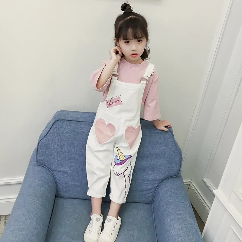 Cute Overalls For Kids 2018 Fashion Spring Girl Jeans Overall Cotton