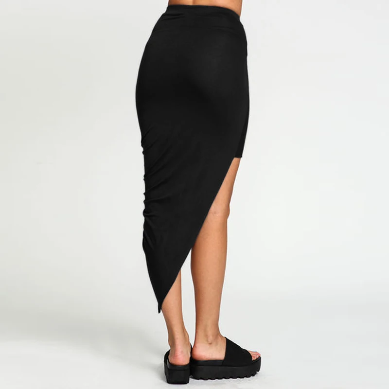 2019 Summer Women Skirt Hem Cross Fold Sexy Wrap Banded Waist Draped women skirt Cut Out Asymmetrical Pencil Skirts XS-XXXL 504 2019 Summer Women Skirt Hem Cross Fold Sexy Wrap Banded Waist Draped women skirt Cut Out Asymmetrical Pencil Skirts XS-XXXL 504