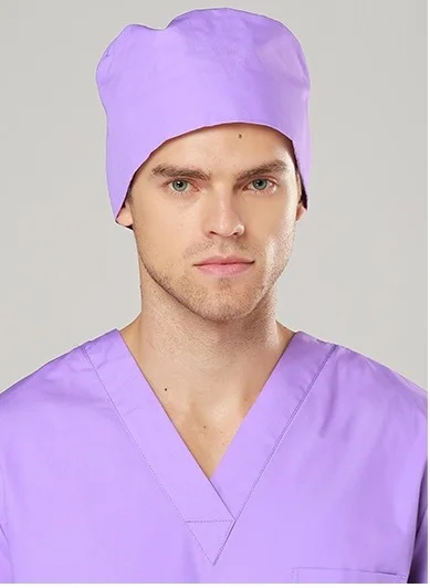 light purple Новое поступление! Больничная клиника салон стоматология Унисекс Доктор хирургическая шапка хлопок ткань чистый цвет Купол шляпа со свитерами - Цвет: light purple
