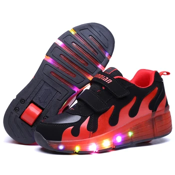 New 2016 Junior Girls Boys LED Light Sneaker, Child Jazzy Roller Skate Shoes With Wheels, Kids Sneakers