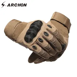 S. ARCHON военные тактические полный палец перчатки мужские Нескользящие карбоновые оболочки Amry варежки мужские Пейнтбол страйкбол SWAT Combat