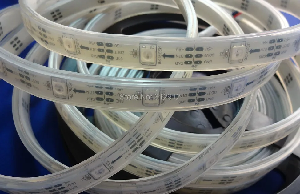 5 м DC5V IP65 WS2812B светодиодная цифровая полоса 30 шт. WS2812B/m с пикселями 36 Вт Белая