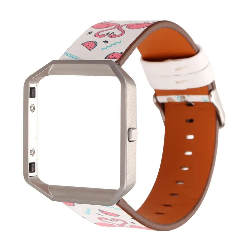 Модный кожаный ремешок с цветами для Fitbit Blaze сменный Браслет рамкой смарт-часов |