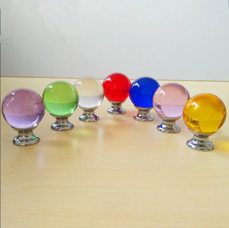 

FAST SHIPPING 25MM 30MM Colored Crystal Ball Knob Cabinet handle Dresser Cupboard Door Pulls Round Knob