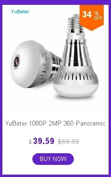 YuBeter 1.3MP 3MP 4MP 360 ip-камера, лампа для домашней безопасности, Wifi камера, лампа для видеонаблюдения, инфракрасное ночное видение, двухстороннее аудио