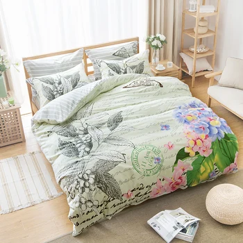 

UNIHOME NEW 100%cotton bedding set / bed linen / bedclothes / bed sheet set bedspread/queen WUYU