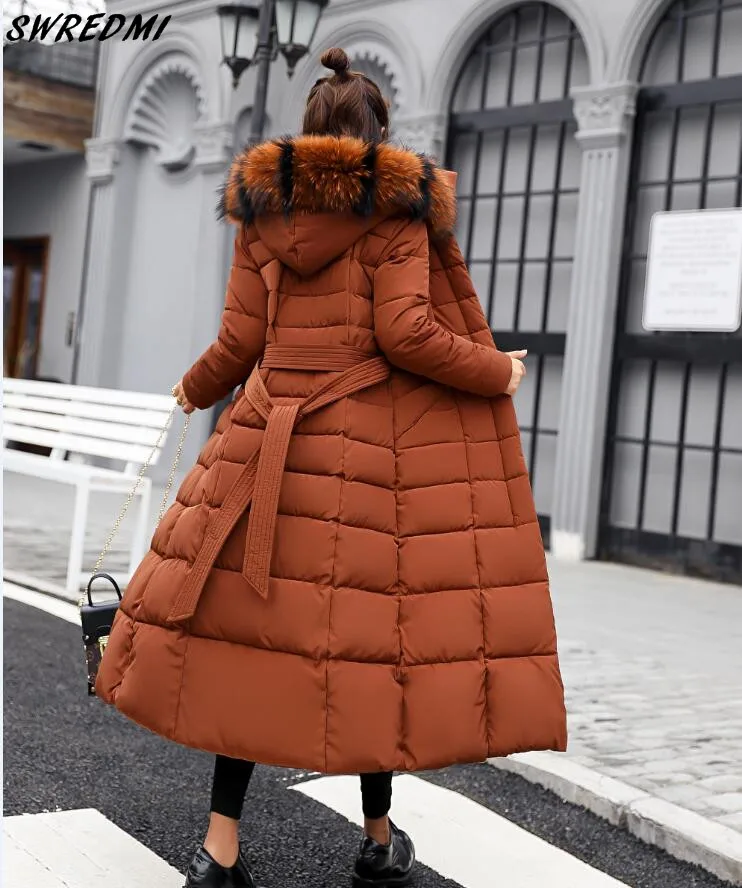 SWREDMI верхняя одежда женская одежда Утепленное зимнее пальто женский утягивающий хлопковый мягкий теплый зимний жакет Длинные стеганые пальто