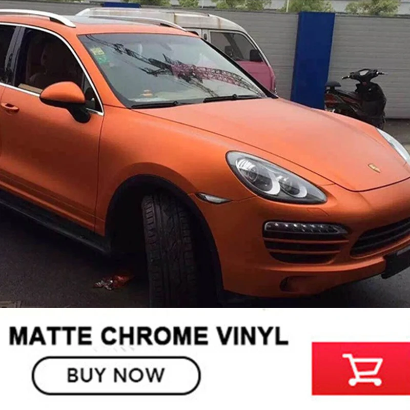 

real picture orange Matte chrome vinyl wrap car vinyl air release make small profits But quick turnove5m/10m/ 20m