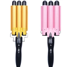 Professional Ceramic Triple Barrel Hair Curler 18pcs Manual Hair Curlers 110-220v Hair Styler Marchine Hair Waver Styling Tools
