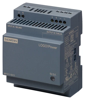 

6EP1311-1SH13 LOGO!POWER 5 V/6.3 A STABILIZED POWER SUPPLY INPUT: 100-240 V AC (110-300 V DC) OUTPUT: 5 V/6.3 A DC