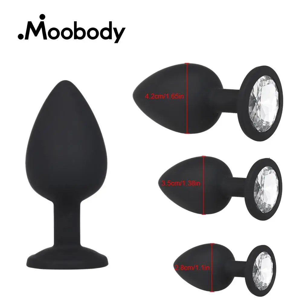 1Pc Silicone Jeweled Anal Plug Prostate Massager Butt Trainer Erotic Adult Sex Toys For Women Man Gays 3 Sizes | Красота и здоровье