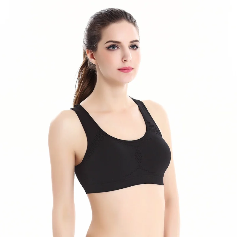 

Womens Running Fitness Yoga Bras Seamless Stretch No Rims Breathable Fitness Bra Sexy Young Girls Racerback Breathable Tops