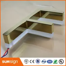AliExpress золотой поставщик розовое золото металла с подсветкой светодиодные буквы