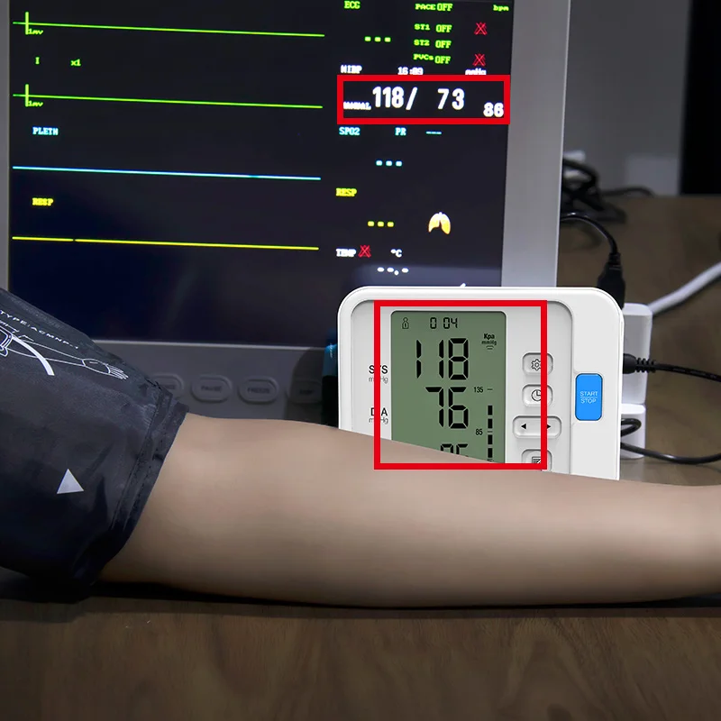 Billige Automatische Digitale Arm Blutdruck Monitor Blutdruckmessgerät LCD Oberen BPM Cufffor Tonometer pulsometer Gesundheit Pflege