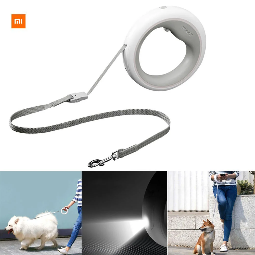 

XIAOMI MOESTAR UFO 2.6m Retractable Dog Leash USB Rechargeable LED Night Light 50kg Static Tension Dog Traction Rope Pet Puppy