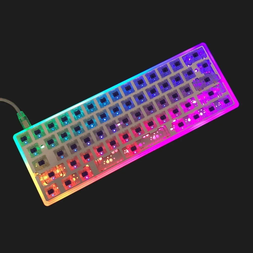 

Fully assembled Frosted Acrylic 60% keyboard with DZ60 PCB/Kailh box switches/Cherry stabilizers Without keycaps
