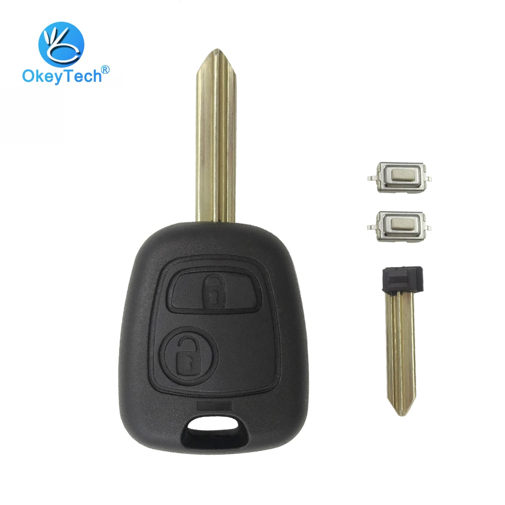 

OkeyTech for Citroen C1 C2 C3 Saxo Xsara Elysee Picasso Berlingo Key Shell 2 Button Remote Car Key Cover Case Replacement Fob