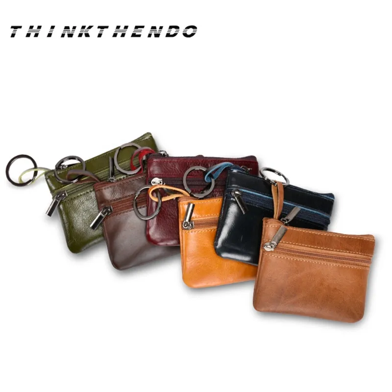 Женский мини-кошелек Zero, Дамская двойная молния, натуральная кожа, кошелек для монет, многофункциональная маленькая монета, кредитная карта, брелок-кошелек
