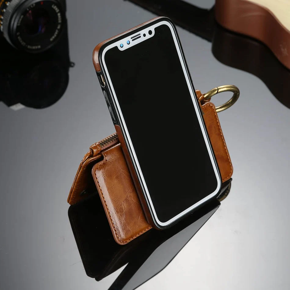 Чехол KISS с отделениями для карт чехол для телефона для iPhone X XS MAX XR 10 из искусственной кожи чехол s для iPhone 7 8 6 6s Plus 5S SE съемный карман