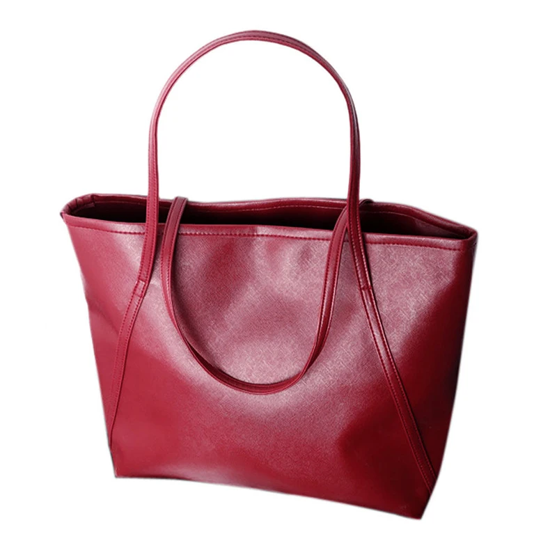 

simple leather women increased Messenger Bags Shopping Bag New Color:Red