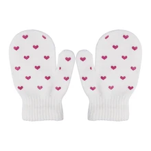 Милые детские вязаные теплые мягкие перчатки детские варежки ярких цветов для мальчиков и девочек с узором в виде сердечек и звезд унисекс, милые перчатки для детей от 3 до 6 лет