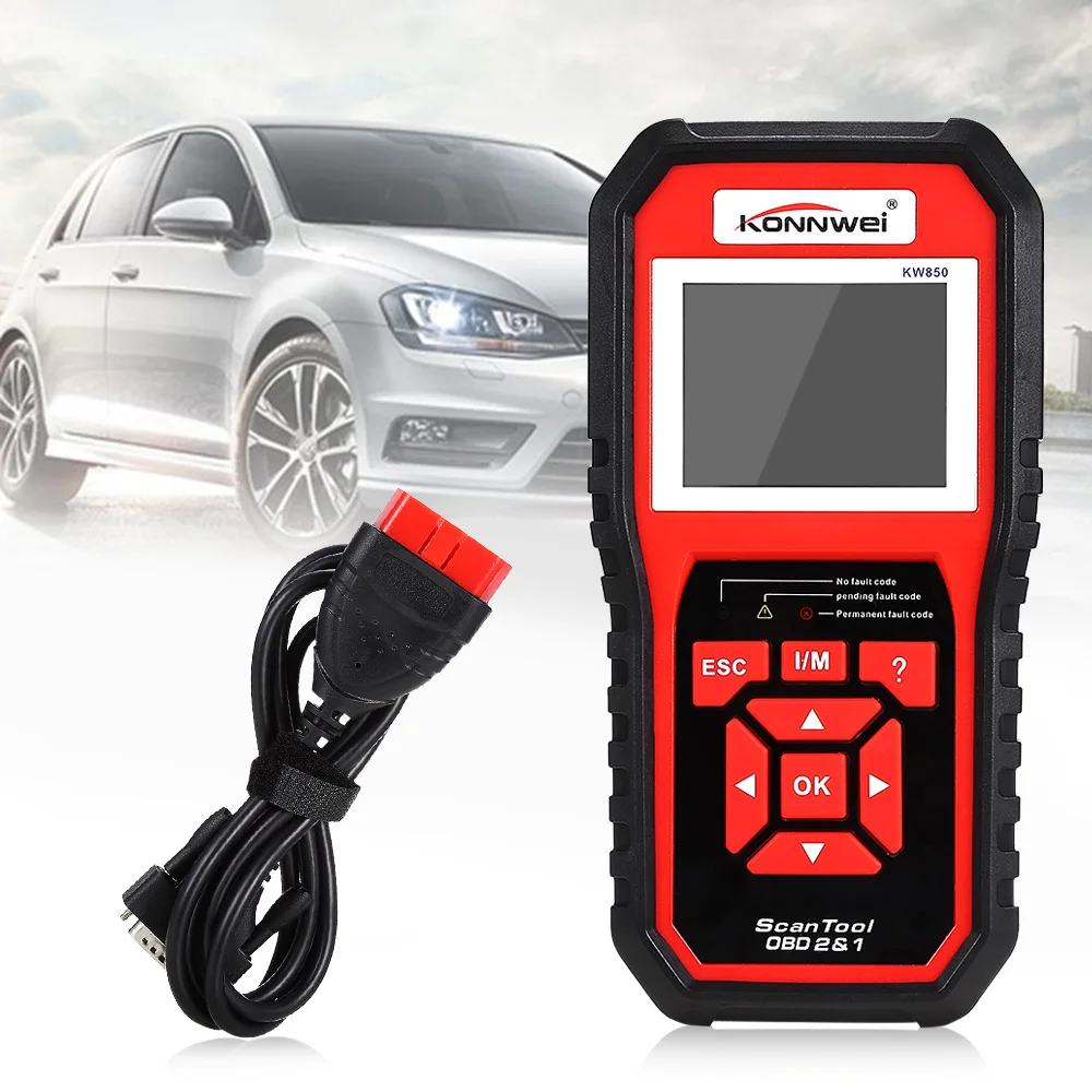 

KONNWEI KW850 Universal OBD2 EOBD Automotive Code Scanner Multi-Languages TFT Display Auto Car Diagnostic Tools Full System