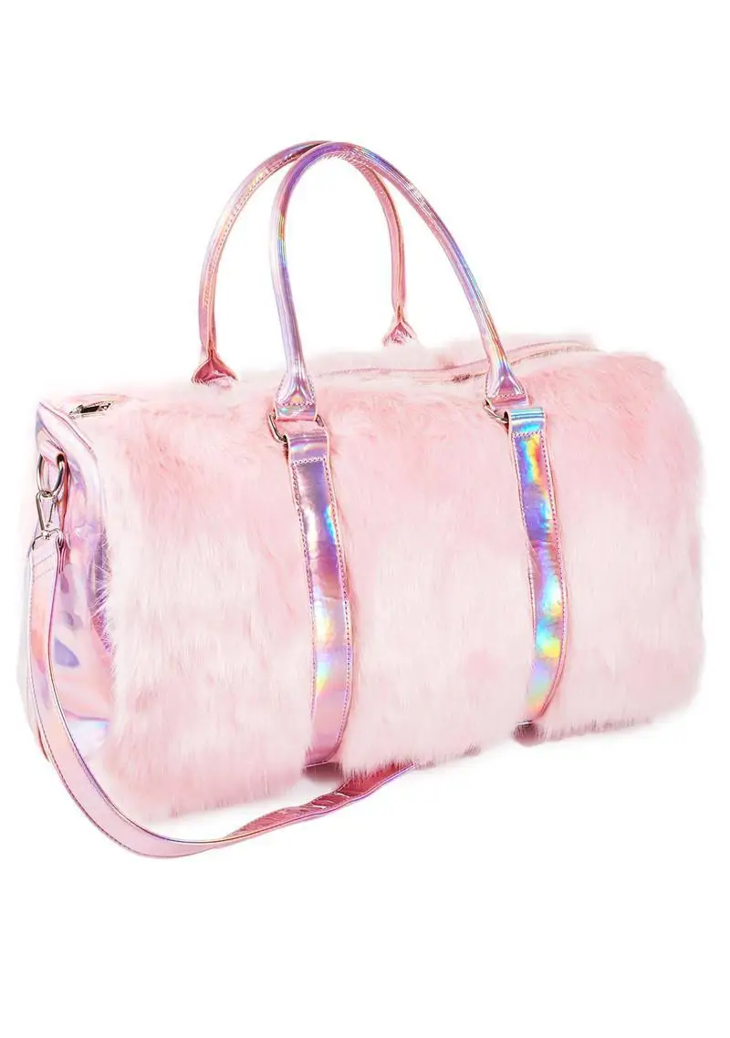 

Laser Magic Pink Bag Plush Handbag Bag Women Shoulder Bag Large Tote