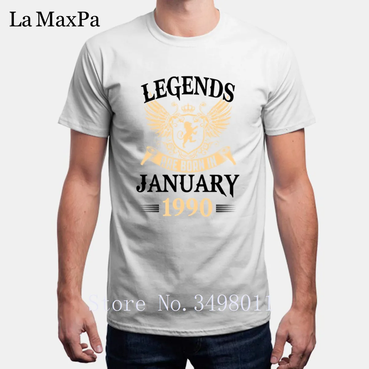Новая модная футболка Kings Legends Born In January 1990 футболка одежда с круглым вырезом крутая Мужская футболка с коротким рукавом Mens