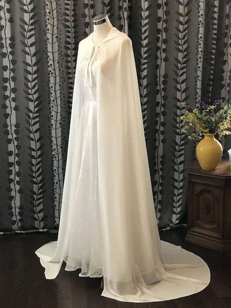 Chiffon Hooded Cloak ,bridal Chiffon ...