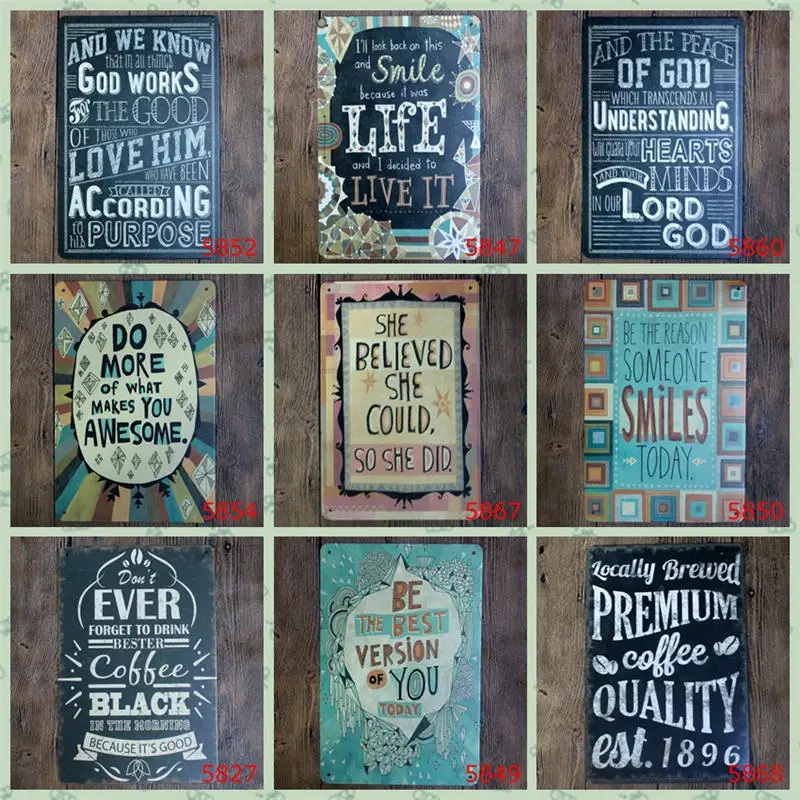 Quotations Of Inspirational Vintage Metal Signs Metal Wall Plaques Art Plaque Metal Decorative